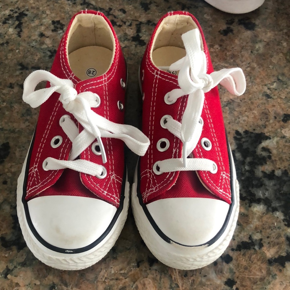 Girls red slip on sneakers size 10